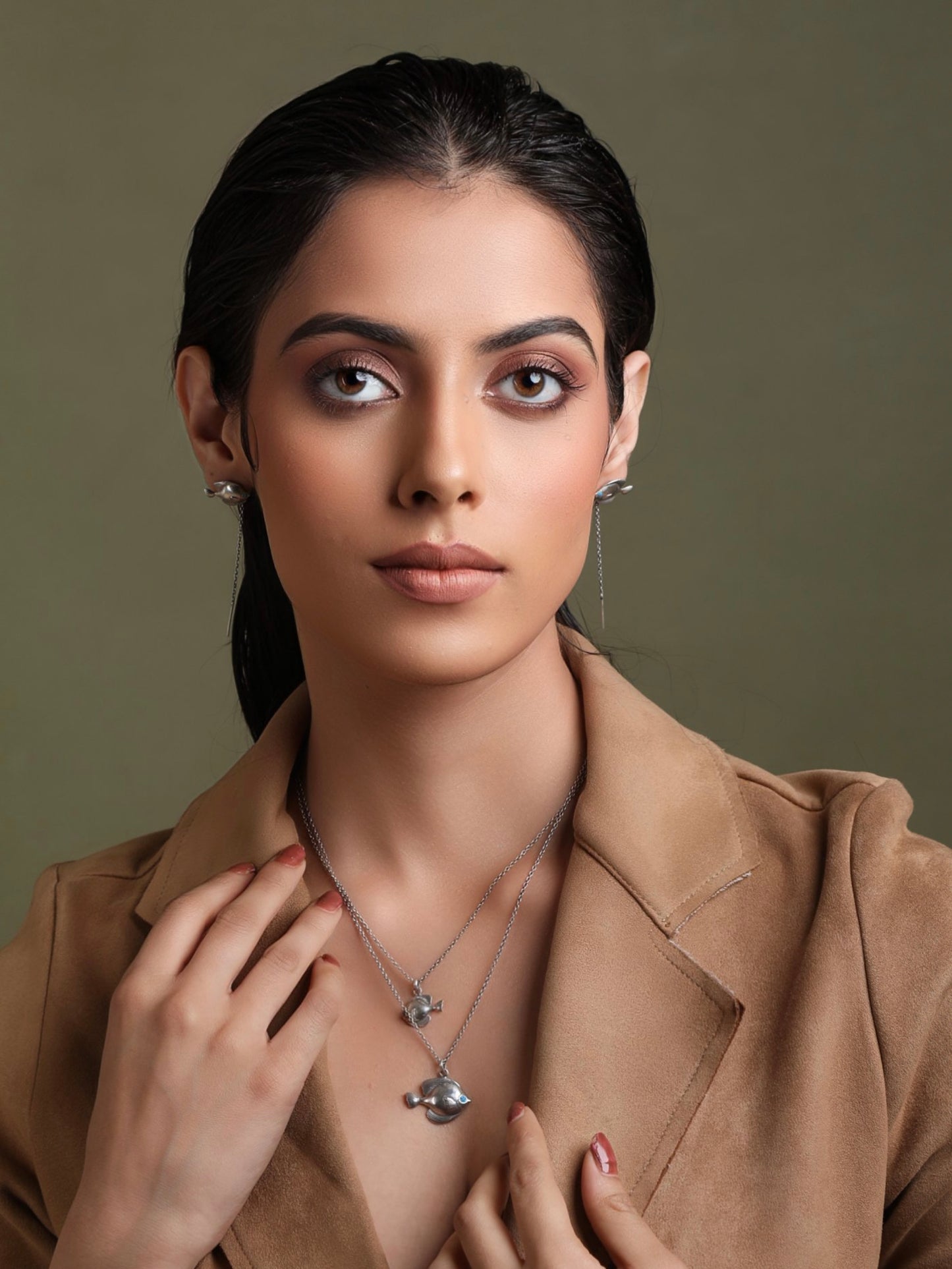 Angel Fish Double Layered Necklace