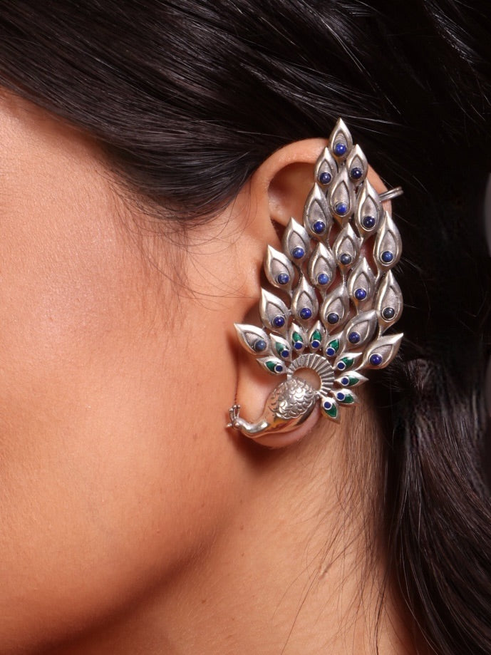 Krishna’s Plume Earcuffs