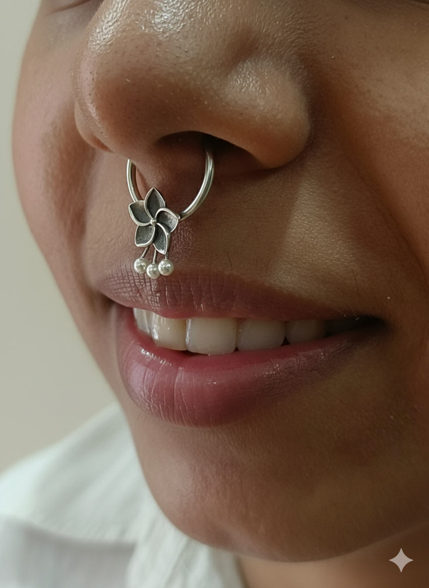 Frangipani Drop Septum Ring
