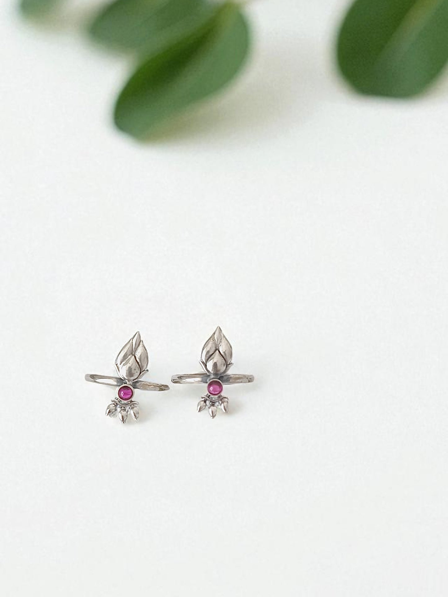 Silver Sprout Toe Rings
