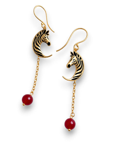 Zebra Moon earrings Gold Plated