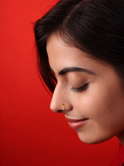 Moon and Star Love Nosepin Gold Plated