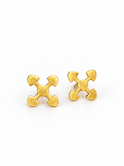 Linked Hearts Earstuds Gold Plated