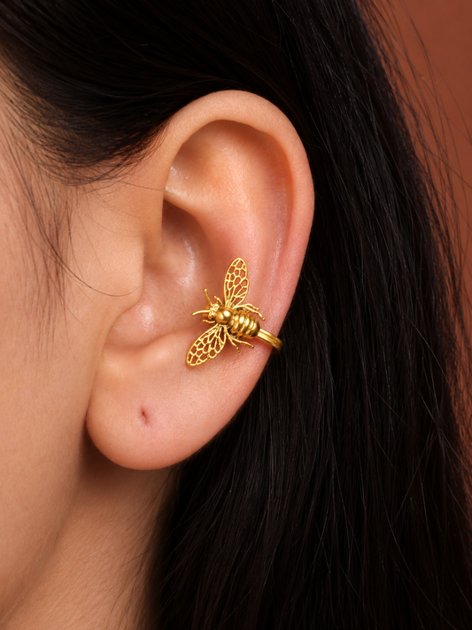 Bee Ear Clips Gold Plated