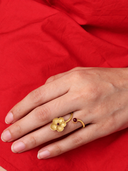 African Violet Ring Gold Plated