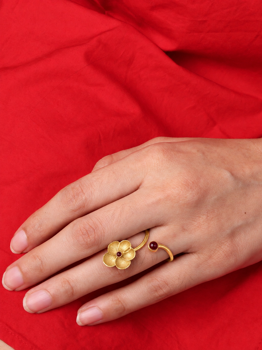African Violet Ring Gold Plated