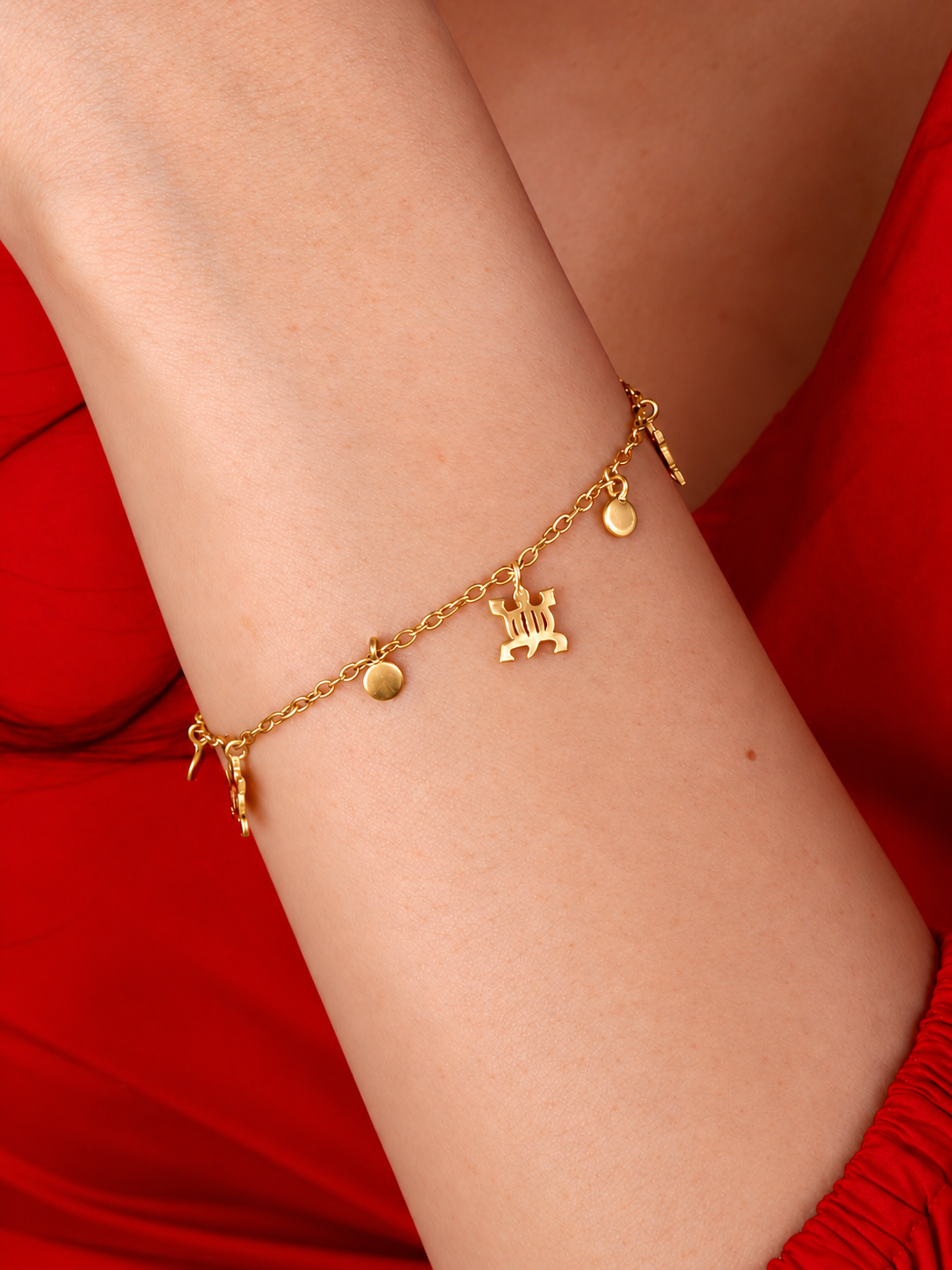 Denkyem Moon Bracelet Gold Plated