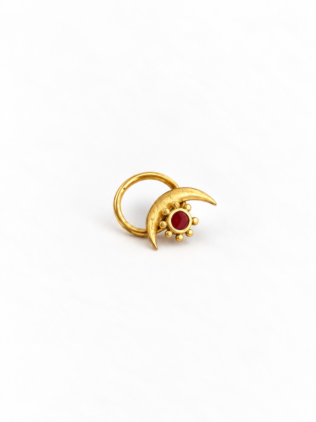 Moon and Star Love Nosepin Gold Plated