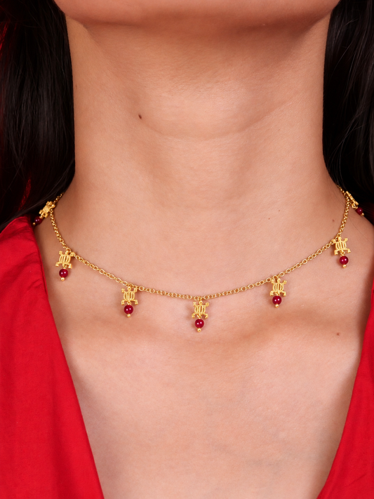 Denkyem Necklace Gold Plated