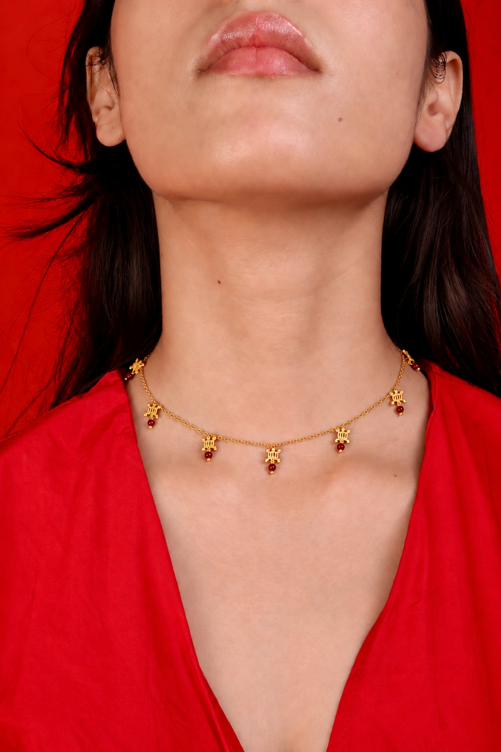 Denkyem Necklace Gold Plated
