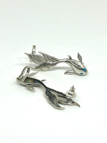 Koi Fish Up & Down Ear Studs