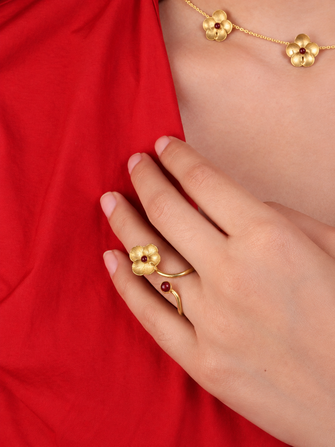 African Violet Ring Gold Plated