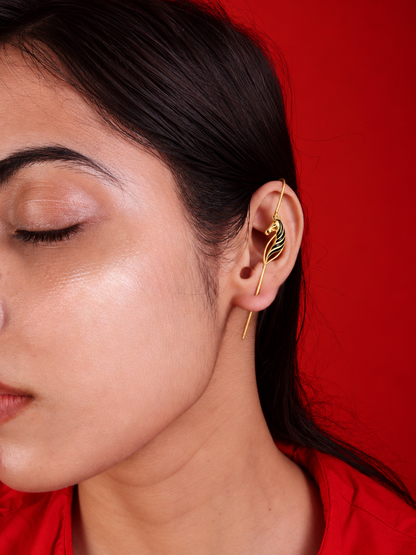 Zebra Duet Ear Pins Gold Plated