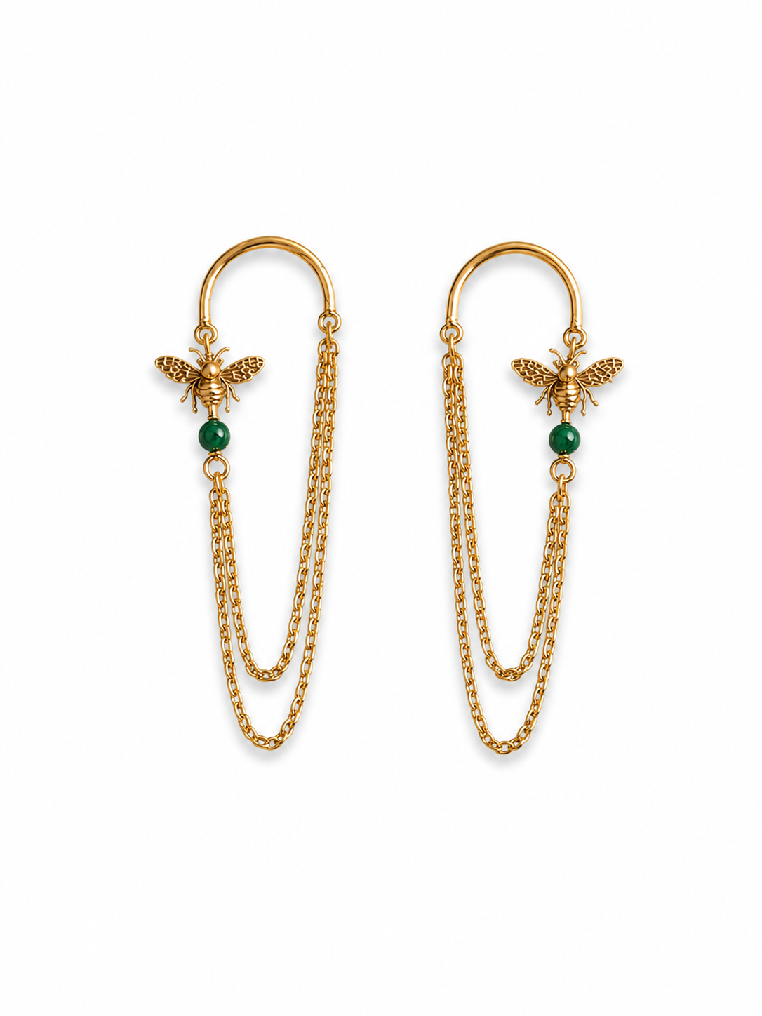 Bee Swing Earrings Gold Plated