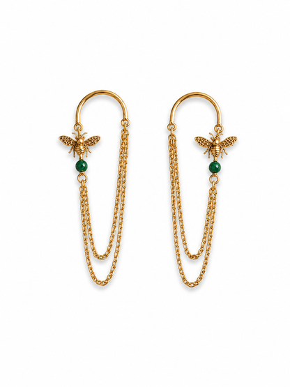 Bee Swing Earrings Gold Plated