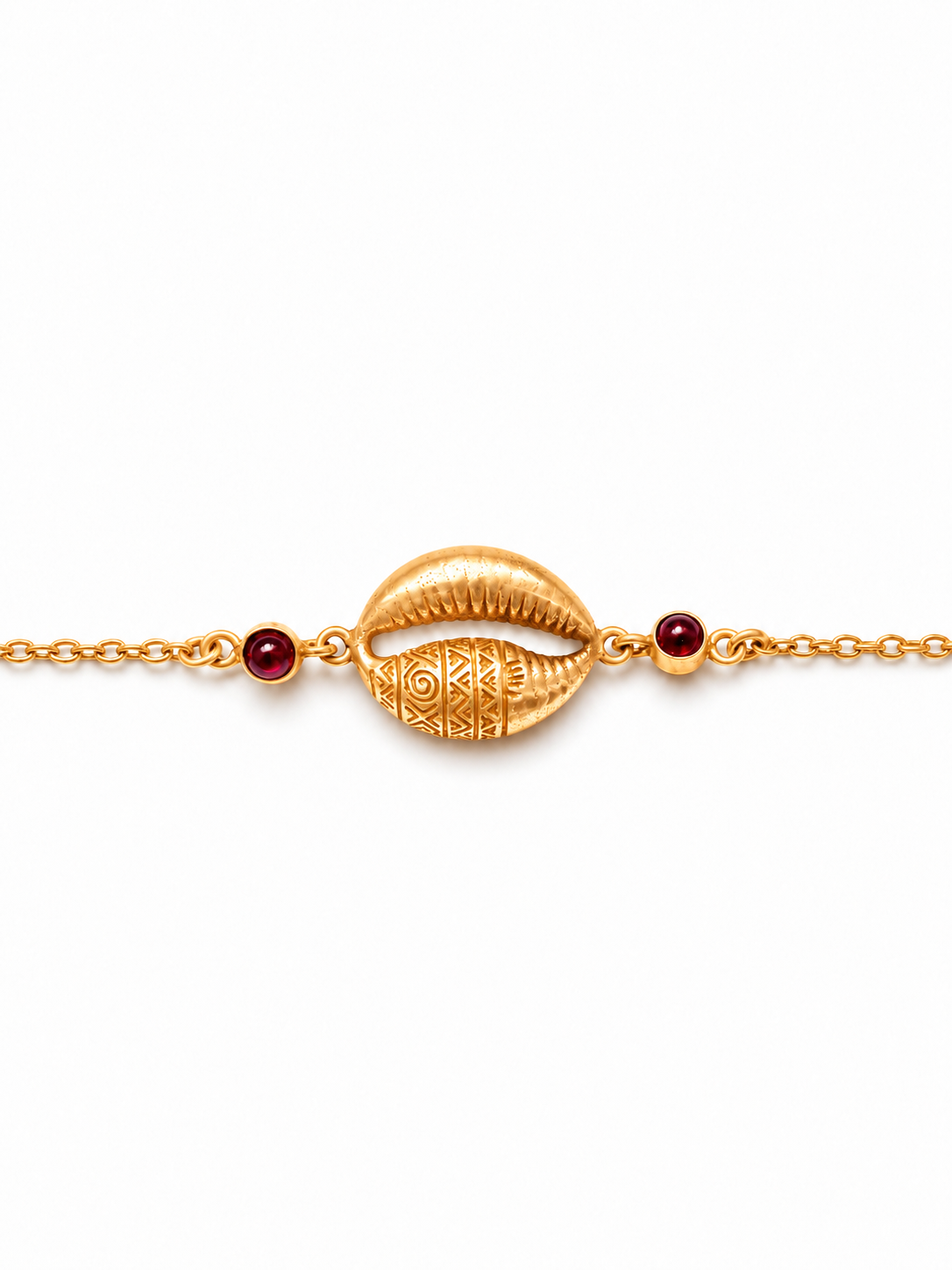 African Cowrie Anklet Gold Plated