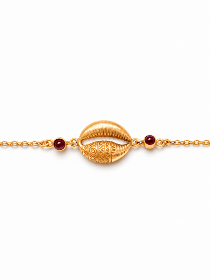 African Cowrie Anklet Gold Plated