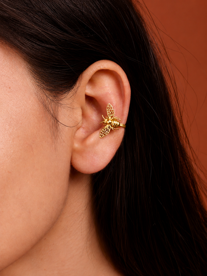 Bee Ear Clips Gold Plated
