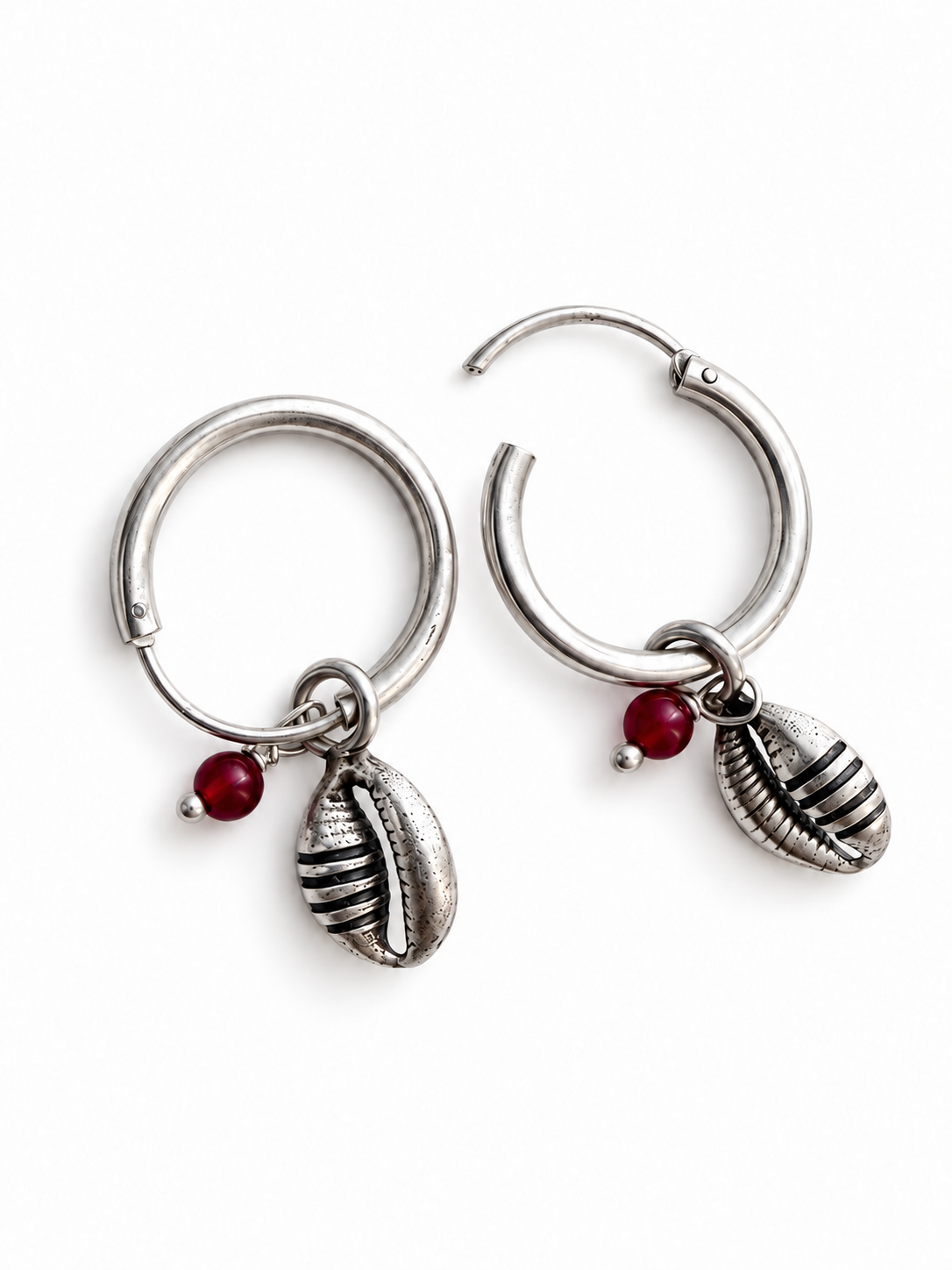 African Cowrie Hoops