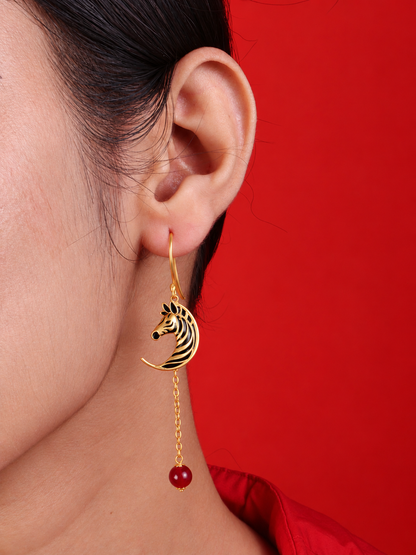 Zebra Moon earrings Gold Plated