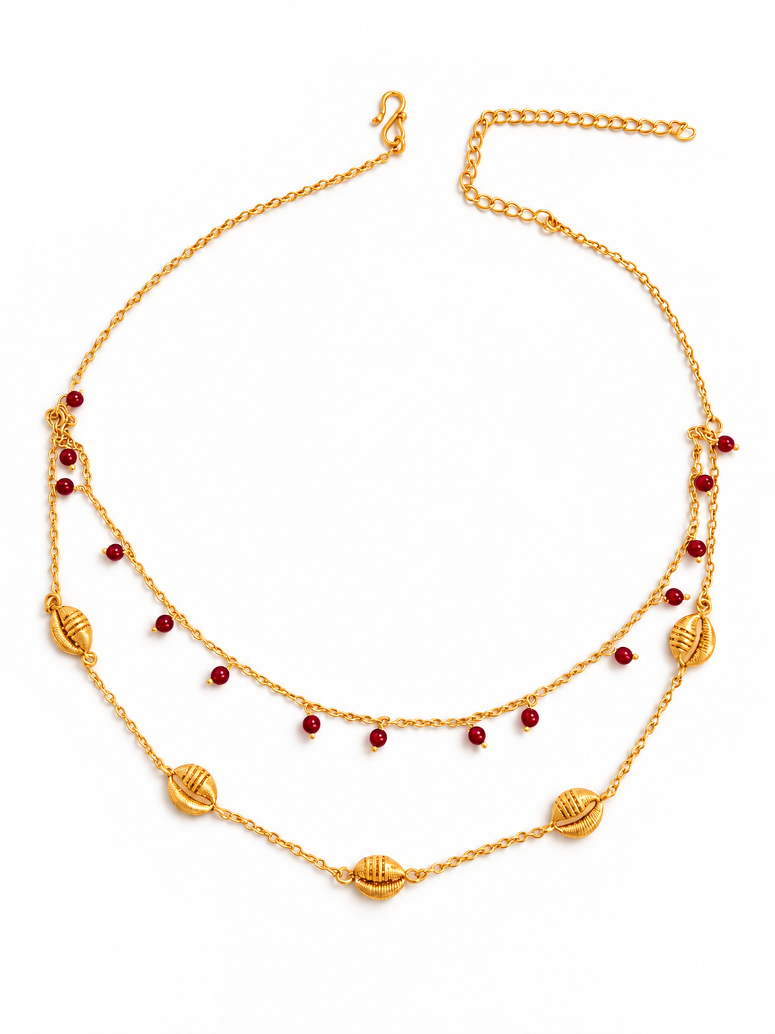 Cowrie Cascade Necklace Gold Plated
