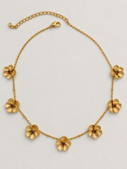 African Violet Necklace Gold Plated