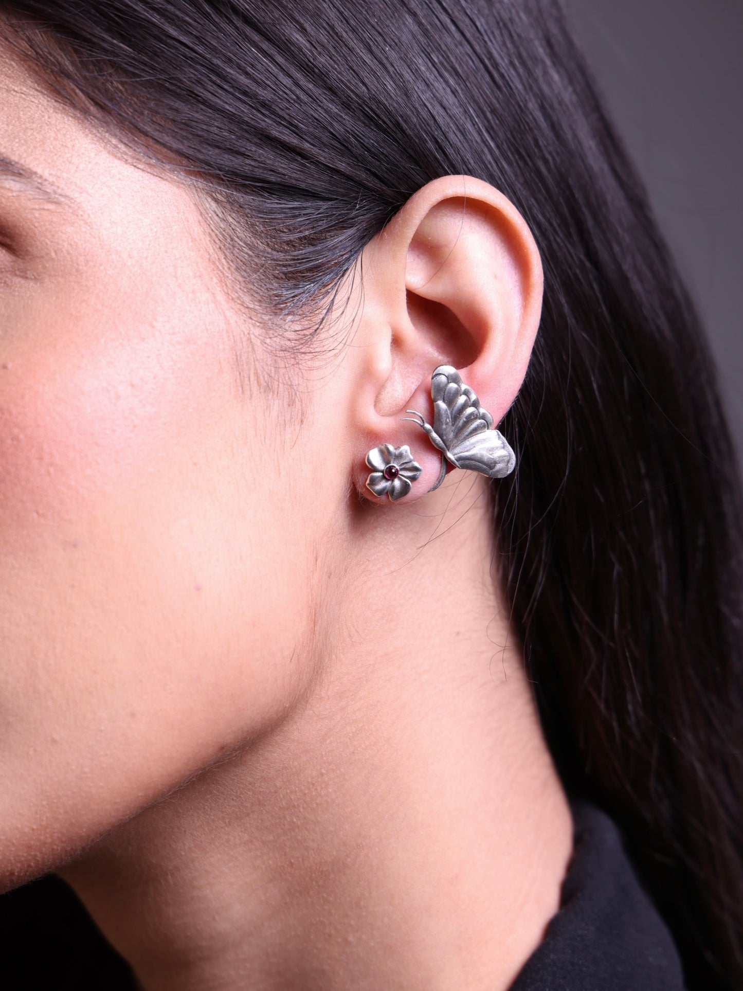 Butterfly Flower Ear Studs
