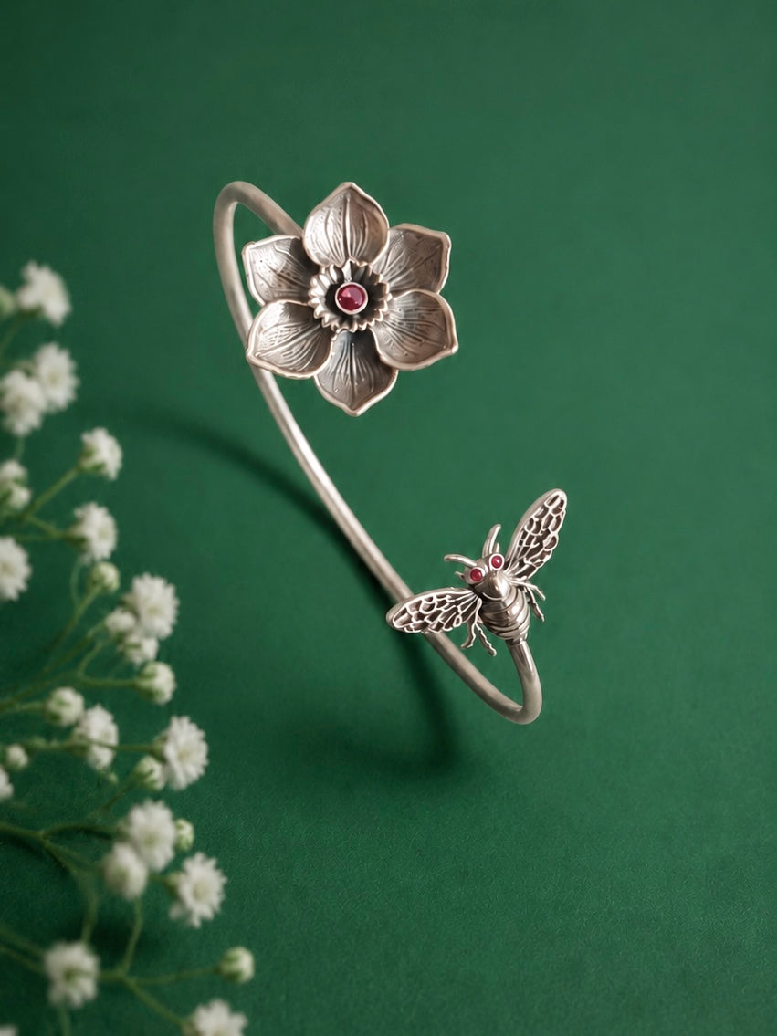 Bee and Bloom Cuff Bracelet