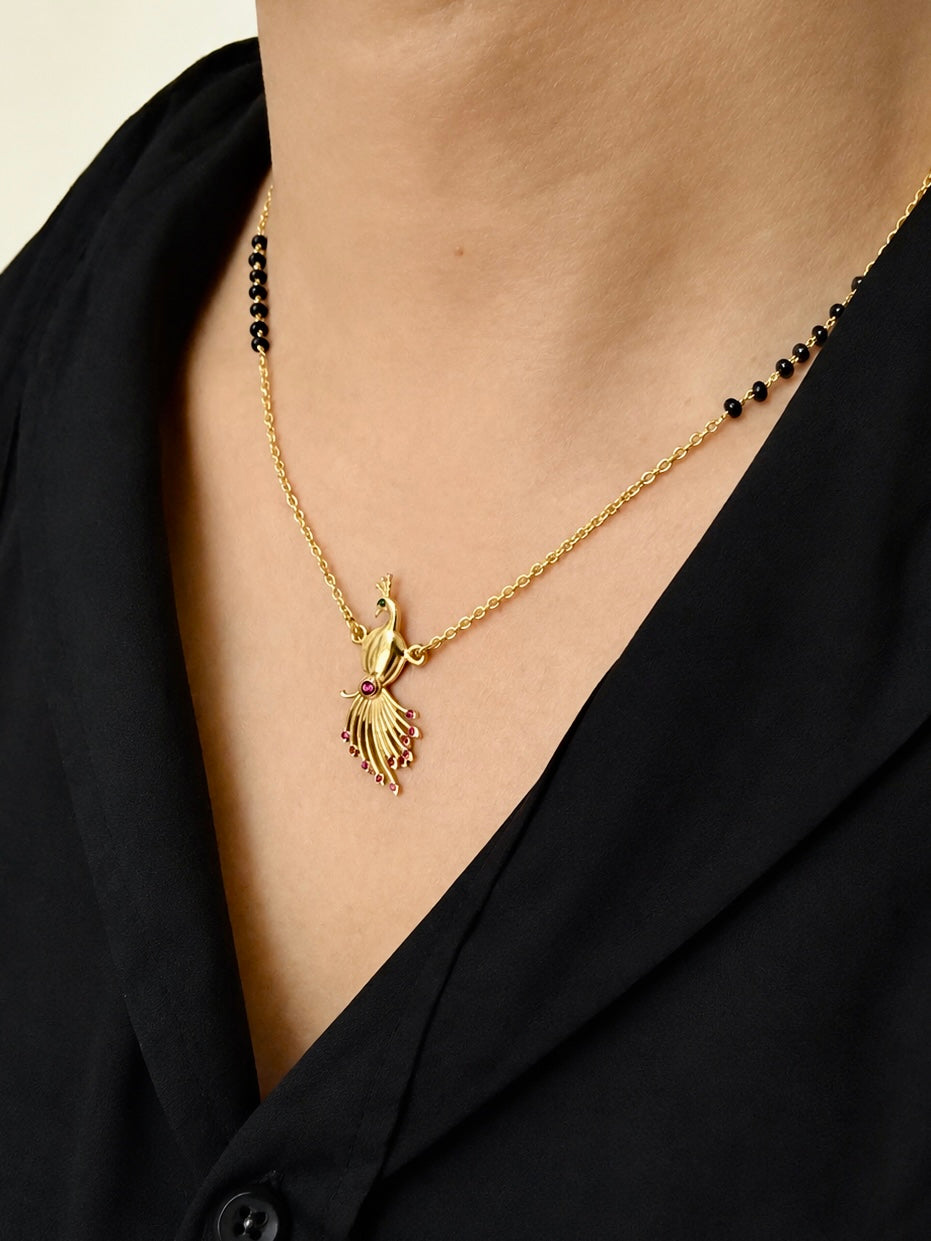 Peacock Mangalsutra Gold Plated