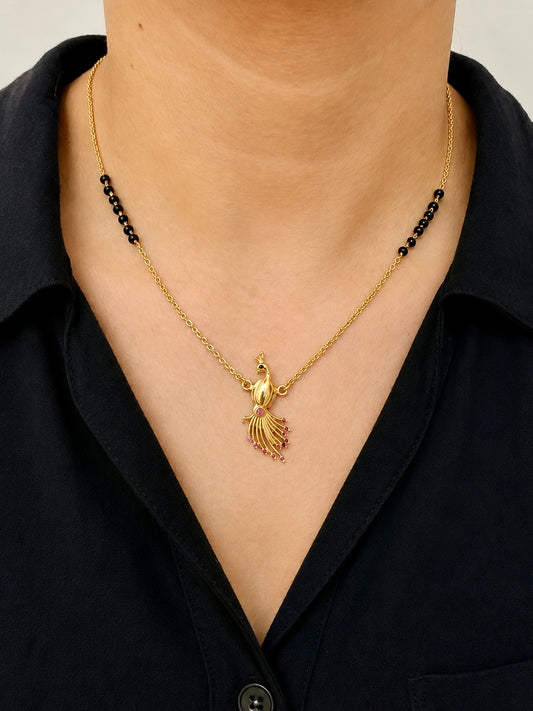 Peacock Mangalsutra Gold Plated