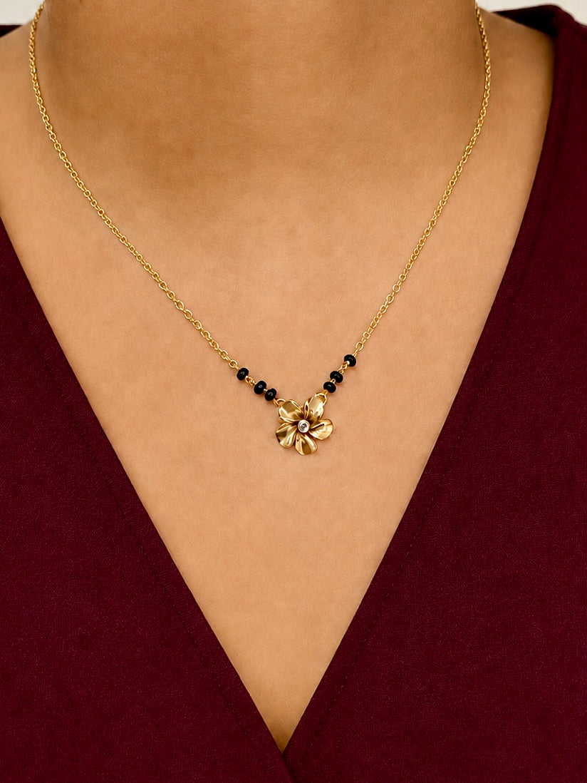 Sacred bloom Mangalsutra Gold Plated