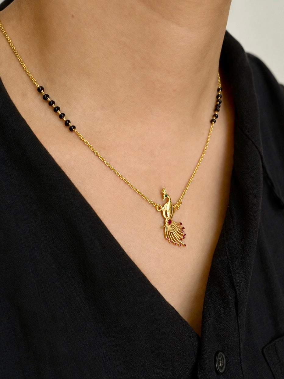 Peacock Mangalsutra Gold Plated
