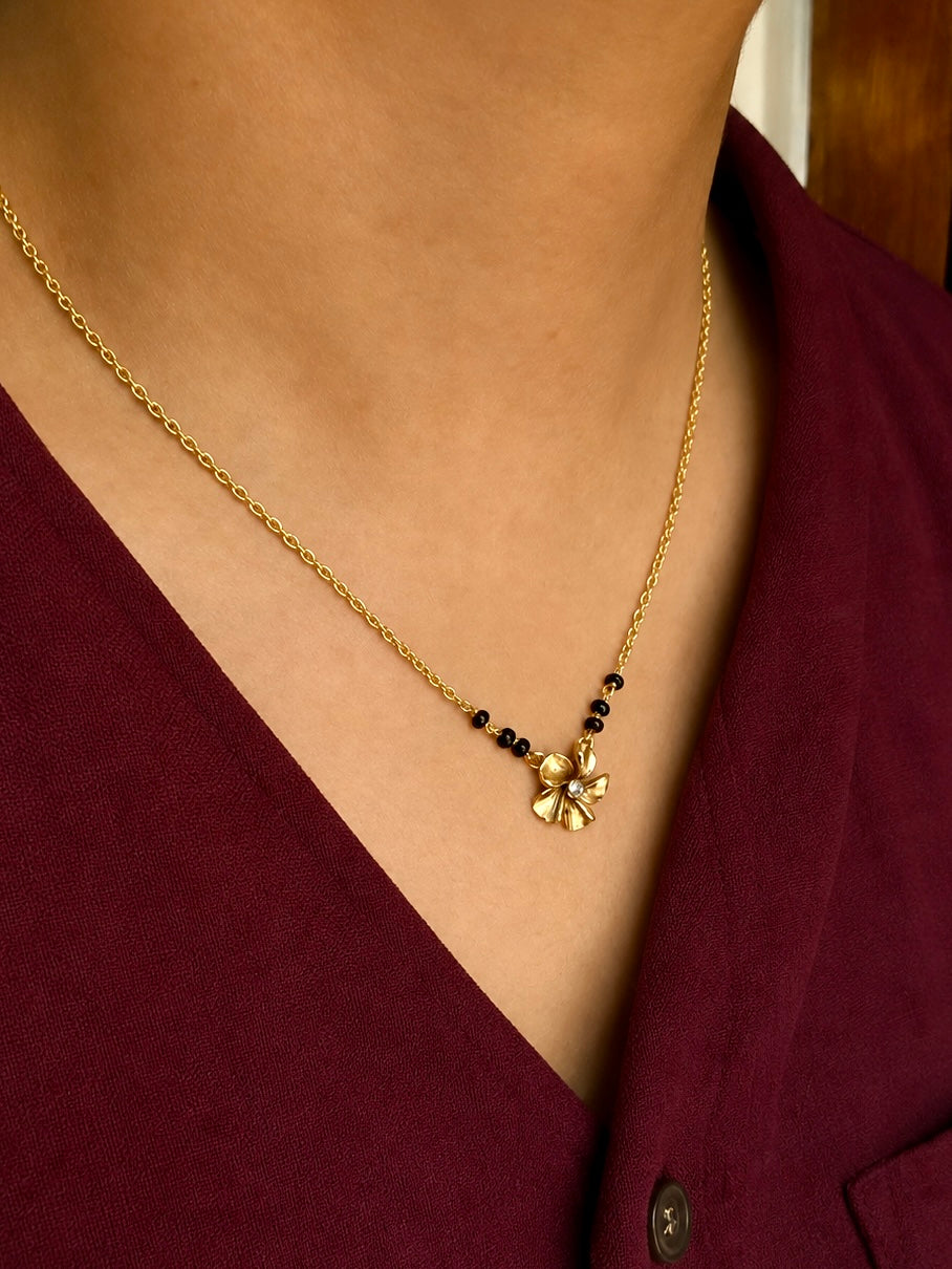 Sacred bloom Mangalsutra Gold Plated