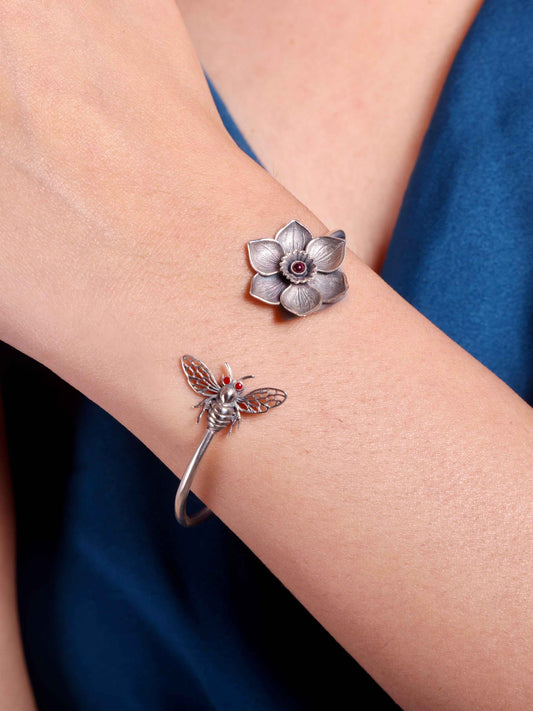 Bee and Bloom Cuff Bracelet
