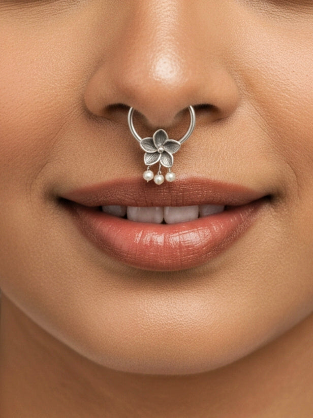 Frangipani Drop Septum Ring