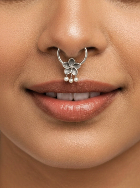 Frangipani Drop Septum Ring
