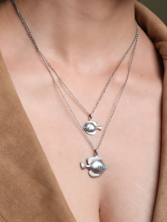Angel Fish Double Layered Necklace