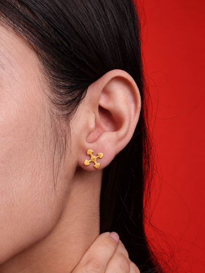 Linked Hearts Earstuds Gold Plated