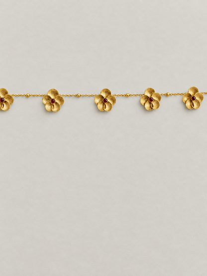 African Violet Necklace Gold Plated