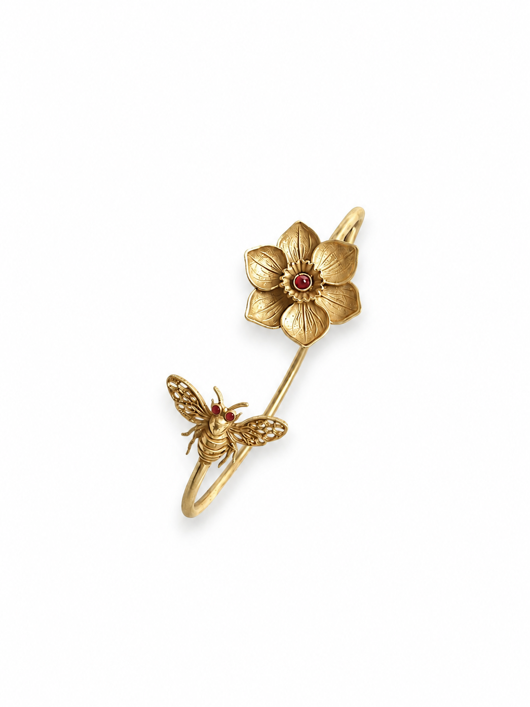 Bee and Bloom Cuff Bracelet Gold Plated