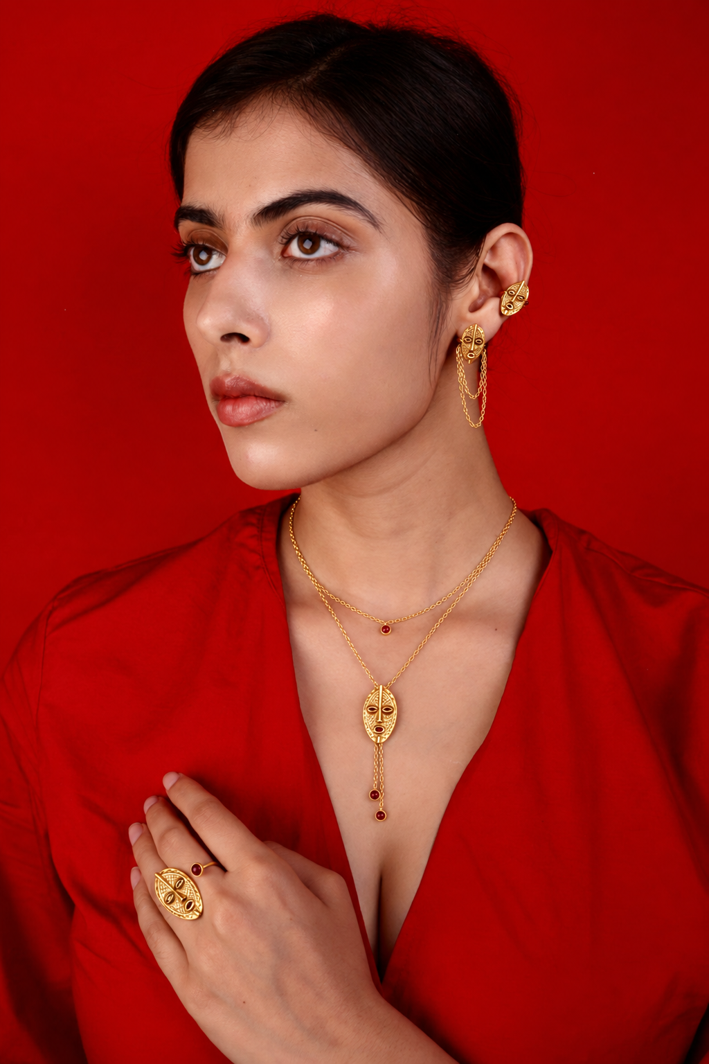 Guardian Mask Necklace Gold Plated