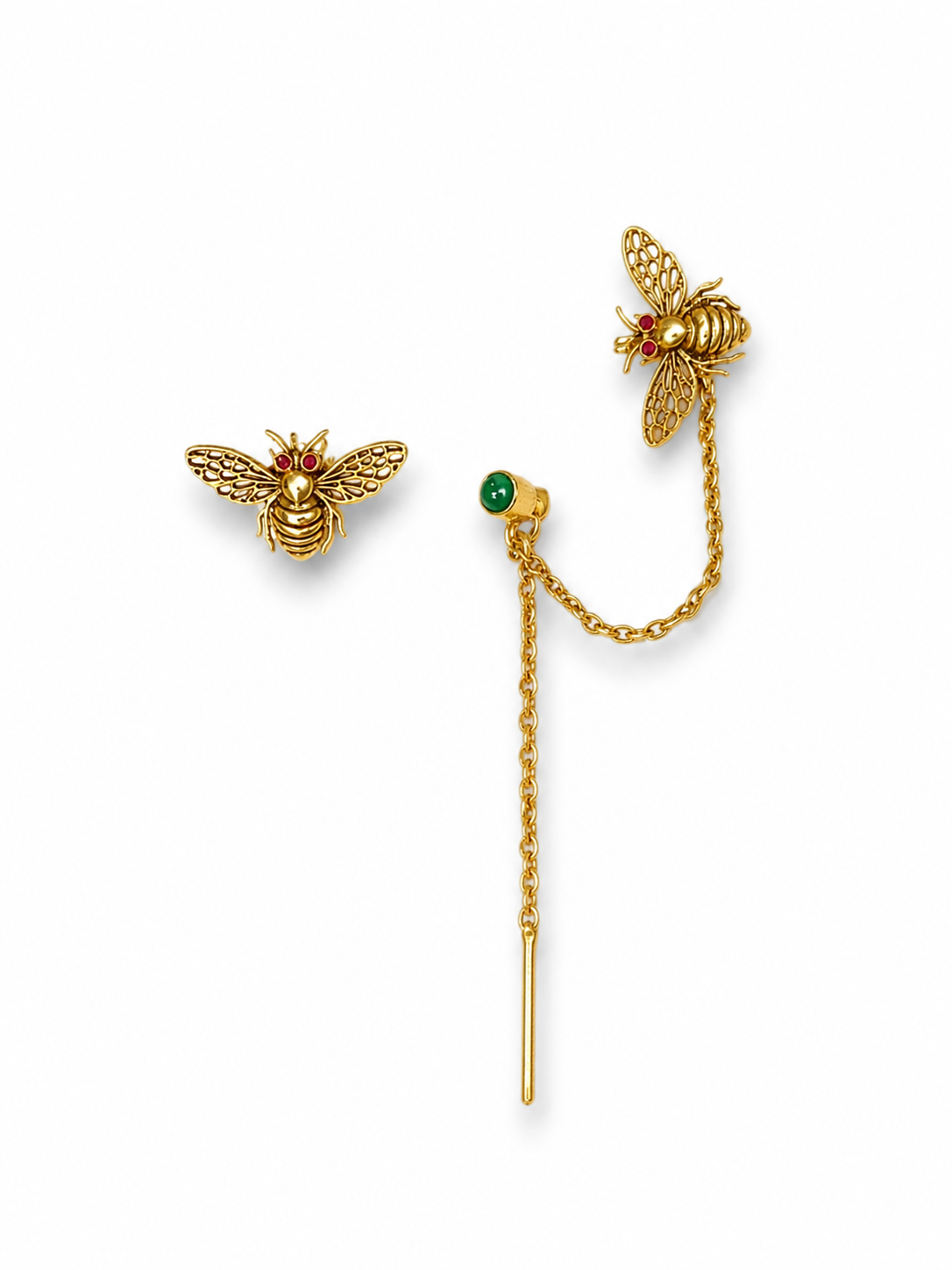 Bee and Drop Earrings Gold Plated