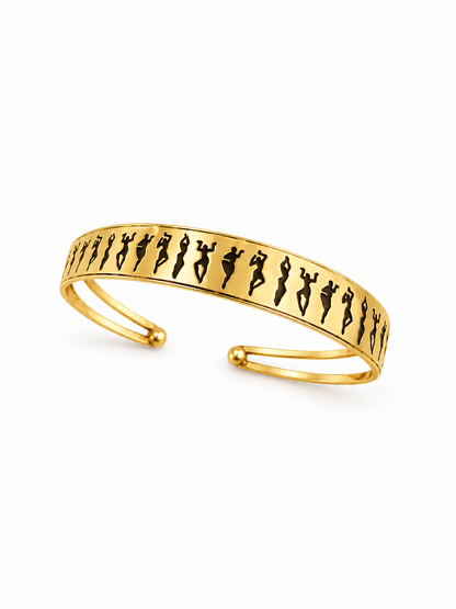 Rhythm of Africa Cuff Bracelet Gold Plated