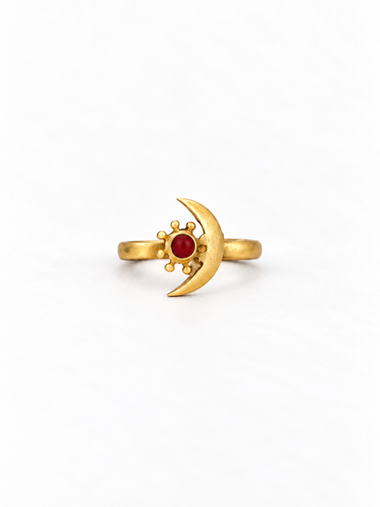 Moon and Star Love Nosepin Gold Plated