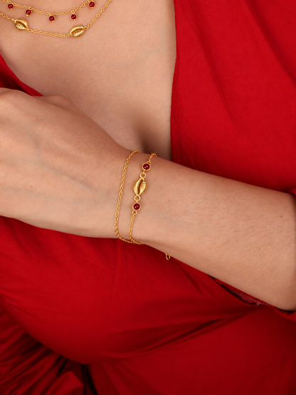 Mini Cowrie Bracelet Gold Plated