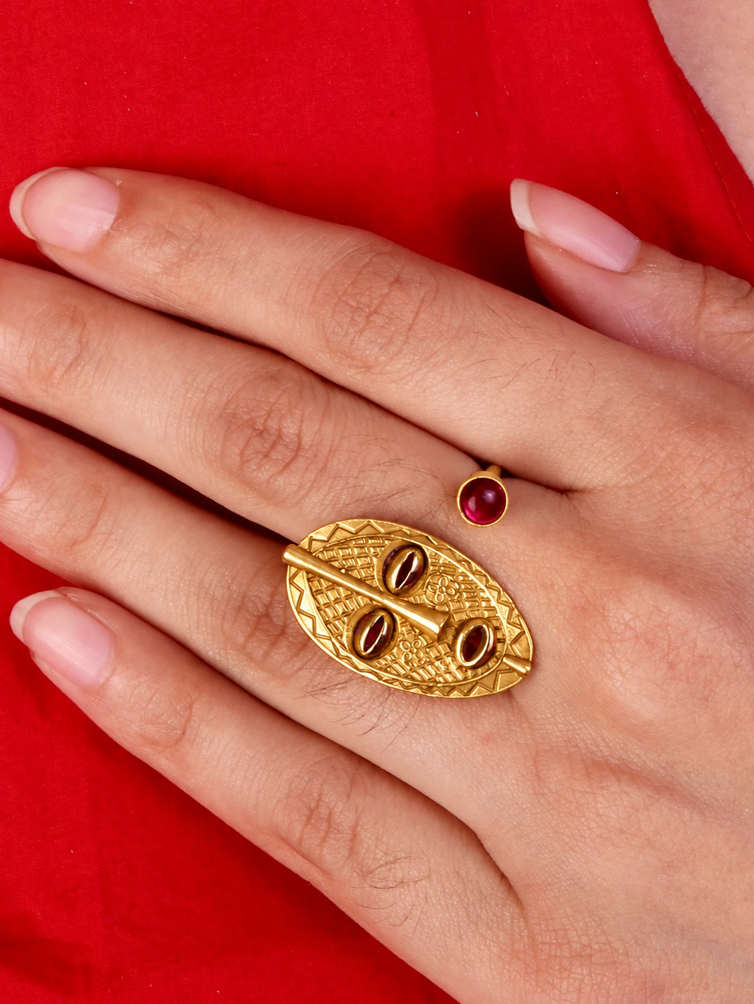 Guardian Mask Ring Gold Plated