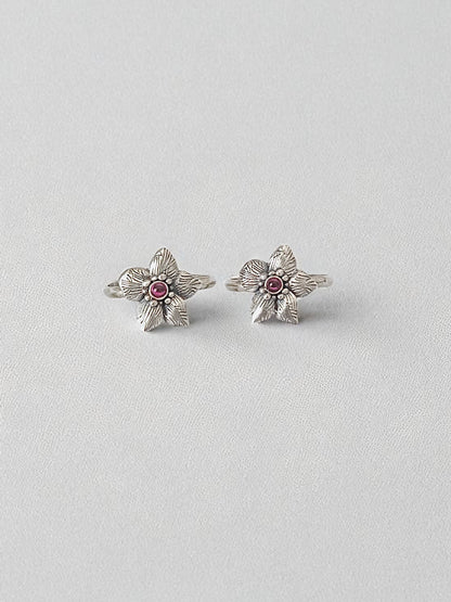 Silver Bloom Toe Rings
