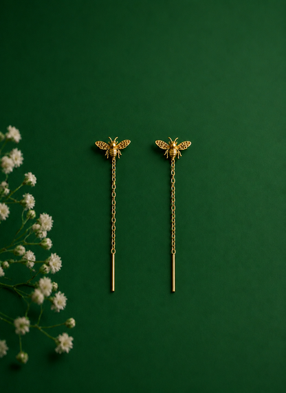 Bee Sui Dhaga Earrings Gold Plated