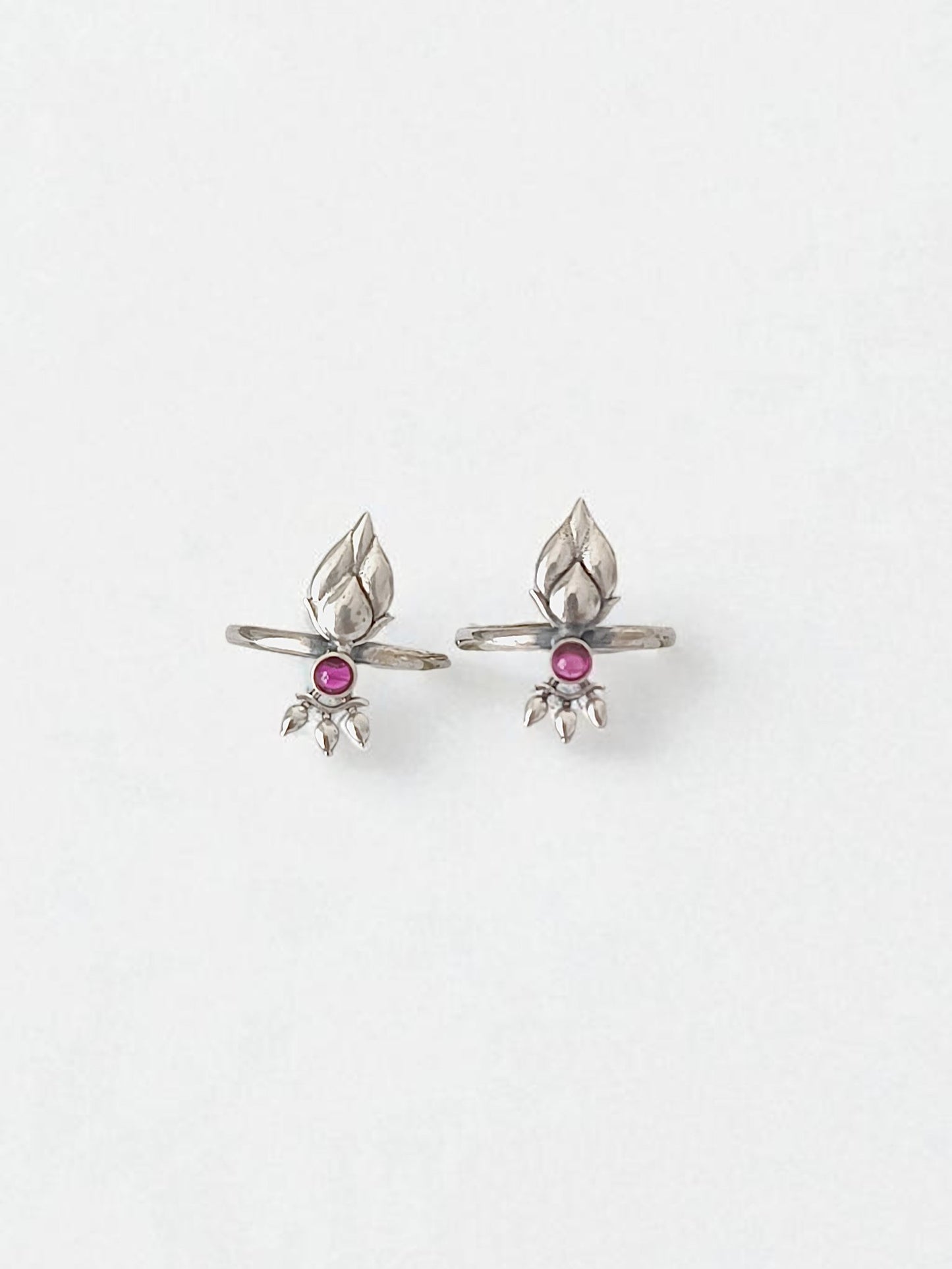 Silver Sprout Toe Rings