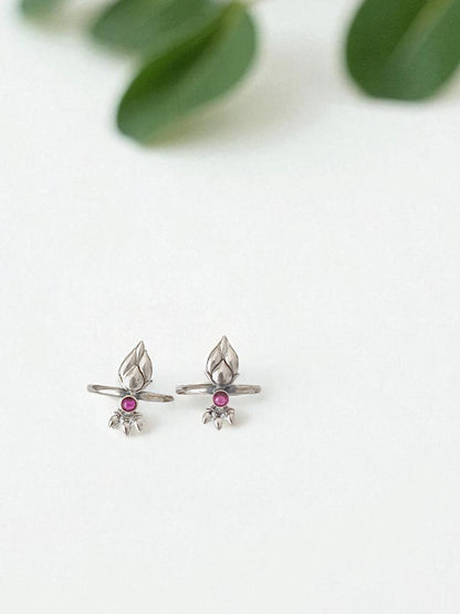 Silver Sprout Toe Rings